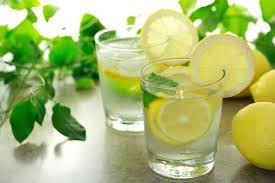 Glass of water with lemon slices and green leaves, representing healthy retirement lifestyle near Strasbourg, Alsace